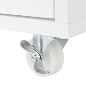 K&K Rolling Kitchen Island With Extended Table, Kitchen island on Wheels with LED Lights,Power Outlets and 2 Fluted Glass Doors