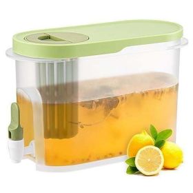 3.9L Household DIY Refrigerator plastic drink dispensers Juice cold water kettle with Spigot (Color: White)