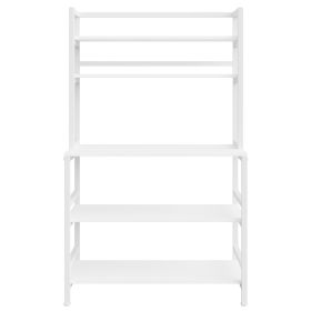Industrial Kitchen Baker's Rack, 5-Tier Kitchen Utility Storage Shelf (Color: White)