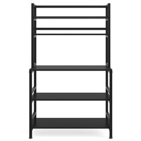 Industrial Kitchen Baker's Rack, 5-Tier Kitchen Utility Storage Shelf (Color: Black)