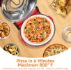 PSP002Ar Double Temperature Control Red Pizza Machine 2 Air cooled Quick cooling 2 inch Electric Pizza Oven 1200W Portable Mesa Pizza Machine