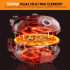 PSP002Ar Double Temperature Control Red Pizza Machine 2 Air cooled Quick cooling 2 inch Electric Pizza Oven 1200W Portable Mesa Pizza Machine