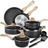 Pots and Pans Set Nonstick, Granite Non Stick Pots and Pan Set 8 Pcs, Non Toxic Pan Sets for Cooking Nonstick Cookware Set