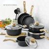 Pots and Pans Set Nonstick, Granite Non Stick Pots and Pan Set 8 Pcs, Non Toxic Pan Sets for Cooking Nonstick Cookware Set
